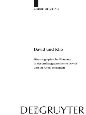 cover image of David und Klio